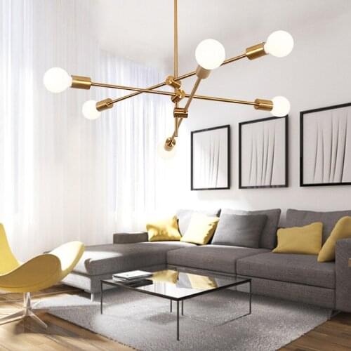 Magic Bean Molecular Chandelier Lights Rotatable Adjustment Luxury Brass Color Living Dining Room Bedroom Ins Wind Lamps