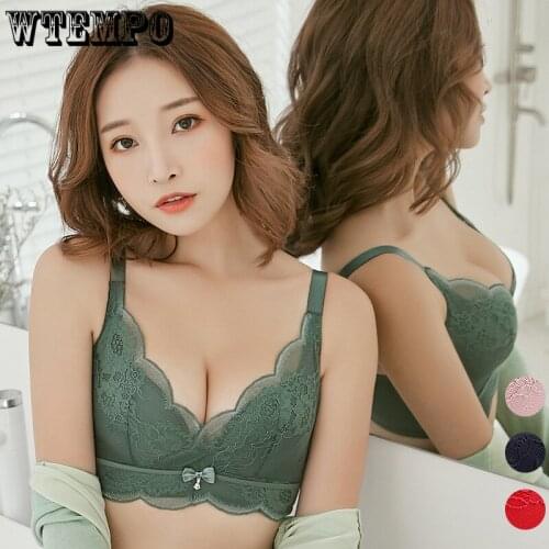 Lace Floral Sexy Bra Women Push Up Bras Tube Seamless Underwear High Quality Wireless Soft Bralette Plus Size Brassiere Lady Cup