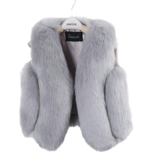 12M-10Y New Girl Vest Jackets Fur Winter Girls Faux fur Vest Baby Girls Clothes Girl Vests Waistcoats Children Outerwear Coats