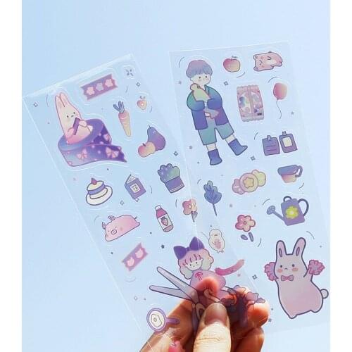 2 Sheets/Pack Dream Magic Rainbow Girls Decorative Bullet Stickers Diary Notebook Phone Decoration