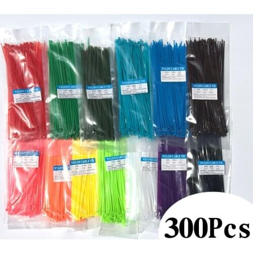 300 Pcs Nylon Cable Self-locking Plastic Wire Zip Ties Set 3*100 3*150 4*200 MRO & Industrial Supply Fasteners & Hardware Cable