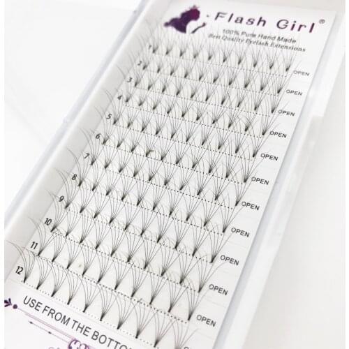 Flash Girl 3D-5D Individual Eyelashes C/D Curl 8-15mm Mix Premade Volume Fans Eyelash Extension Professional Mink Lashes