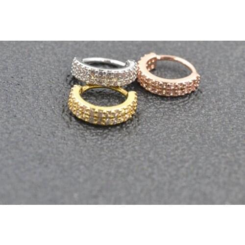 50pcs Body Jewelry Piercing - Nose/Ear Ring Ear Helix Daith Cartilage Tragus Earring Nose Septum Ring Bend CZ Double Row Shine