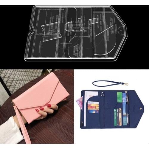 1Set DIY Acrylic Template New Fashion Convenience Card Package Coin Purse Leather Craft Pattern DIY Stencil Sewing Pattern