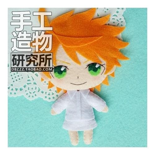 Anime The Promised Neverland Ray Norman Emma Cosplay DIY Handmade Material Package Mini Plush Doll Hanging Keychain Toy Gifts
