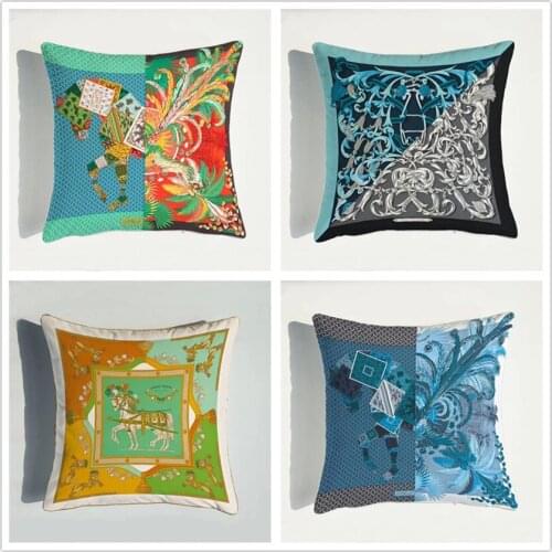 45x45cm Horse flower Sofa Pillowcase Pink Cushion Cover Throw Pillow Case Home Sofa Bed Chair Decoration 17.72x 17.72inch