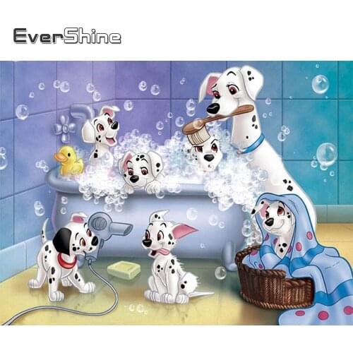 Evershine Diamond Embroidery Full Set Crystal Mosaic Diamond Painting Cartoon Dog Rhinestone Pictures Childrens Room Decoration