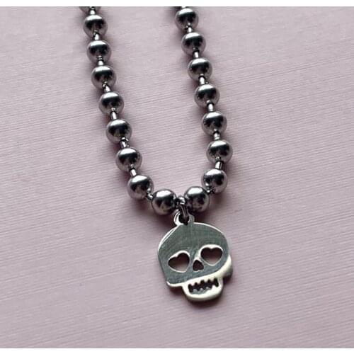 Goth Skull Necklace for Women Metal Punk Simple Fashion Charms 90s Style Choker Necklace Jewelry Friendship Gifts New 2021