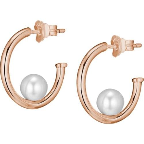 GPY Earrings for Women Forever Heart Pearls Hoop Earring Pendientes Kolczyki Earings Aretes Brincos 925 sterling silver Jewelry