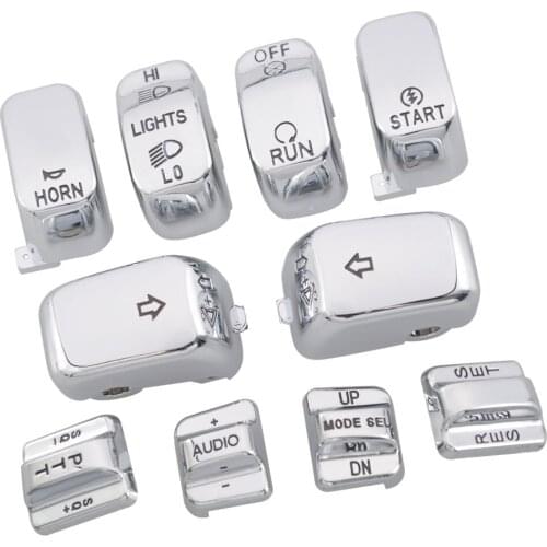 Chrome Switch Caps Button Cover For Harley Glides 96-13 FLHTCU FLHTK FLTR FLTRU 09-13 FLHTCUTG Motorbikes Hand Control Parts