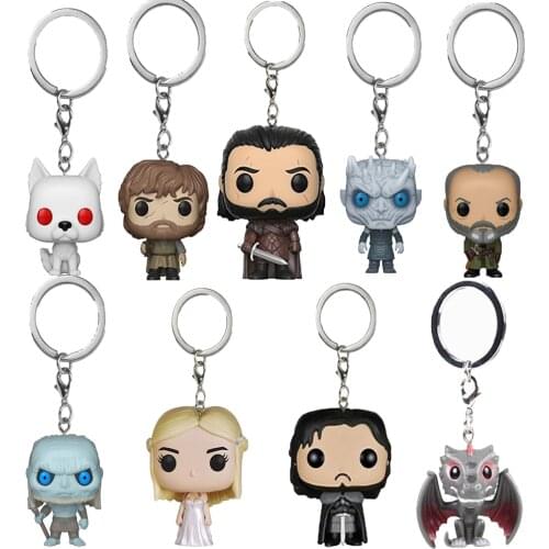 Pocket Keychain Vinyl Action Figure Keyring Cute Fantasy Television Model Doll For Boy Girl Children Xmas Birthday Gift with Box