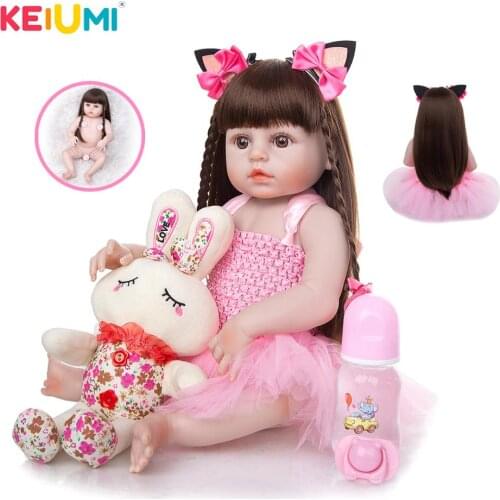 KEIUMI 19 Inch Full Silicone Reborn Baby Dolls Girl Baby Boy Reborn Dolls 48CM Lovely Boneca DIY Toy For Kids Birthday Gift