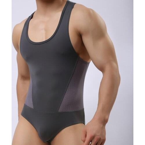 Fitness Jumpsuit Bodysuits Men High Elasticity One-piece Shapers Mens Leotard Corrective Body Building Male Singlet Underwear