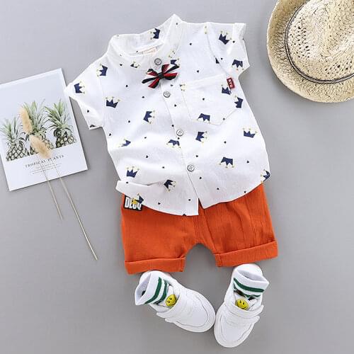 Baby Boy Clothes Summer Casual Shirt Sets Party Short Sleeve Childrens Clothing School Clothes Conjunto De Ropa De Bebé Niño