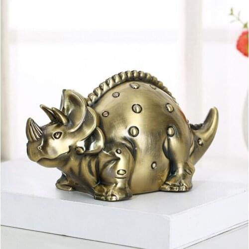Triceratops Dinosaur Piggy Bank Savings Box For Coin Safe Deposit Kids Childrens Day Home Decoration Money Box Boss Best Gift