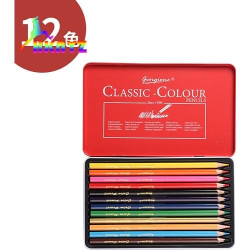 Joel Jonah Red Iron Box Oily ColorEd Lead 12/24/36/48/72 Color Drawing Fill Pencil Oily Color Pencil Set