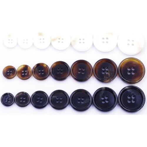 Round Brown Black White Resin Plastic Sewing Buttons 4 Holes DIY Clothes Shirt Suit Coat Sweater Crafts Scrapbook Accessories