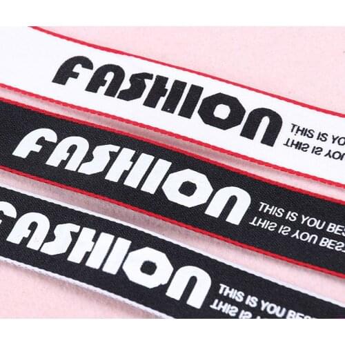 Width 25MM Printed"Fashion"Letters Ribbon Belt DIY Sewing Clothes Shirt Supplementary Material Grosgrain Decorate The Sideband