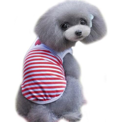 Summer Breathable Puppy Dog Cat Clothes Navy Pet Clothing Outfit Supplies for Small Dogs Pattern Printed Dog Vest Shirt