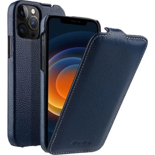 Melkco Genuine Leather Flip Case For iPhone 12 Pro Max 12Pro 12 Mini Business Vertical Open Real Cowhide Phone Bag Cases Cover