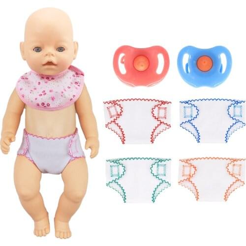 Dolls Accessories Fabric Nappies fit 43cm Baby Newborn Doll & 18 inch Our Generation Doll Clothes, Toys Dress-up Diaper Panties
