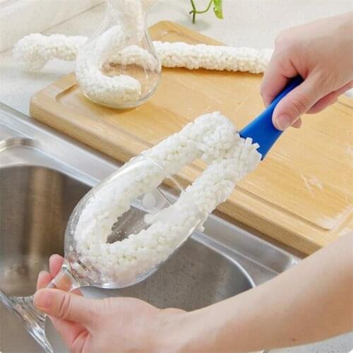 Multi-function Long Cleaning Brush Foam Bottle Decanter Wine Glass Bar Kitchen Cleaner Flexible, soft, Long Cleaning cup brush