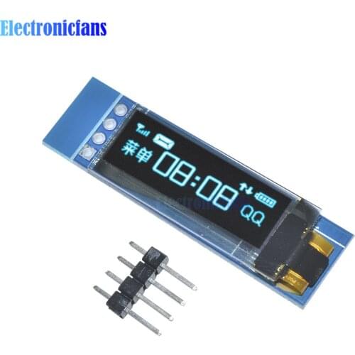 5PCS 0.91" 0.91 Inch 12832 128x32 IIC I2C Blue OLED LCD Display Module SSD1306 Driver IC DC 3.3V 5V For Arduino PIC DIY Module