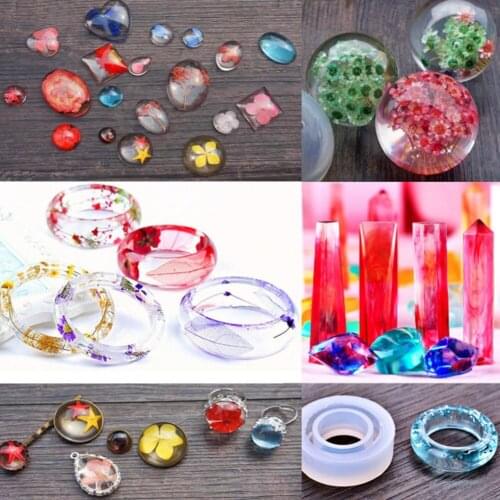 Handmade Crystal Glue Mould Mold Set Resin Jewelry Mold Kit 83pcs Bracelet Pendant Silicone Molds LL@17