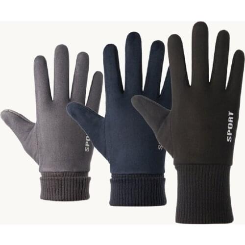 Cold-Proof Winter Touch Screen Elastic Suede Gloves Warm WindProof Outdoor Sports Bike Moto WaterProof Thermal Soft Lining