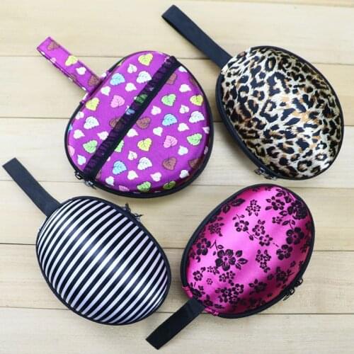 Invisible Underwear Silicone Bra Storage Bag Eggshell Heart-Shaped Colorful Leopard Print Bra Storage Box