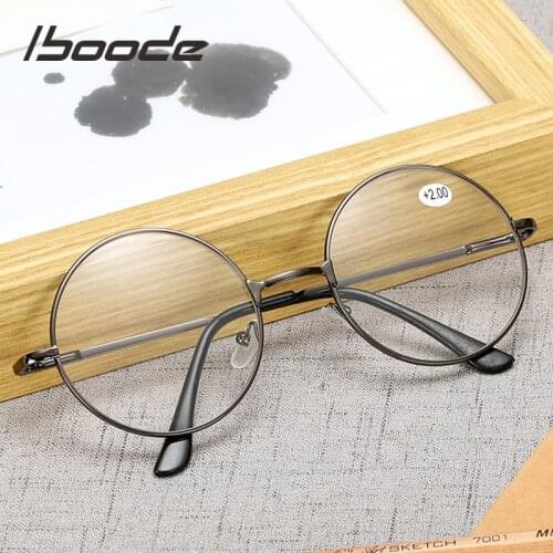 Iboode Retro Metal Round Reading Glasses Finished Diopter +1.0 1.5 2.0 2.5 3.0 3.5 Unisex Reading Presbyopia Glasses Women Men