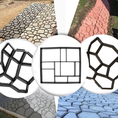 DIY Manually Plastic Concrete Mold Path Maker Cement Brick Tile Walk Molds Pavement Stone Road Tools Paving Garden Decoration