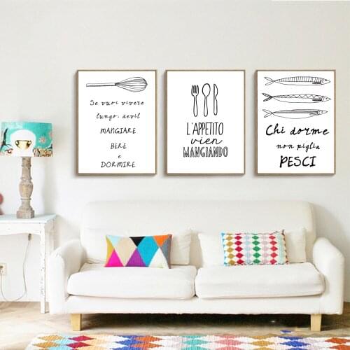 Tableware And Food Nordic Canvas Art Print Painting Modern Wall Picture For Store Kitchen Room Decoration Frame Not Include