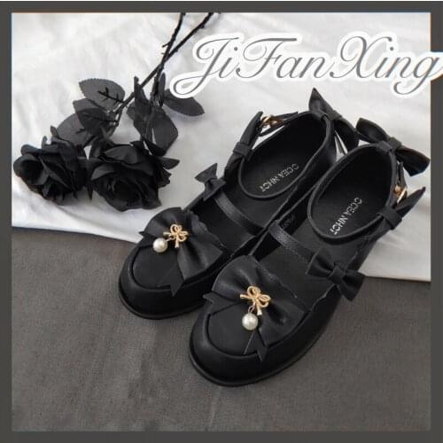 Sweet lolita shoes kawaii girl tea party princess kawaii shoes retro fashion lace bowknot women shoes loli cosplay cos