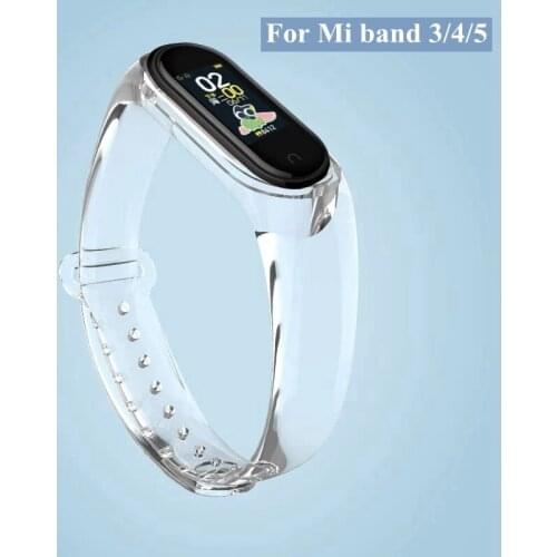 Glacier Clear Strap for Xiaomi Mi band 4 5 6 Replaceable Bracelet miband 4 Transparent Wristband for Xiomi Mi band 3 4 5 6 strap