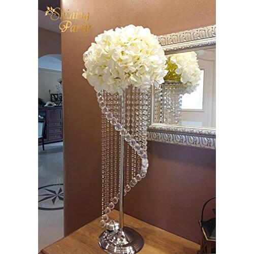 Luxury Crystal Flower Stand Centerpiece Wedding Decorations Artificial Flower Arrangements Marriage Anniversary Party Decor