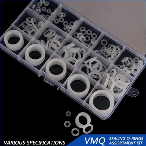 PCP DIY Silicone O-ring Durable White Gasket Replacements CS 1.9mm 2.4mm 3.1mm OD 6mm-30mm 15 Sizes 200PCS/SET BG017