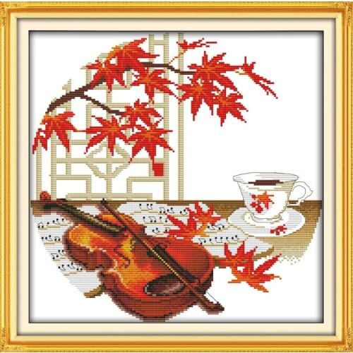 Violin(2) cross stitch kit cartoon 14ct 11ct print canvas stitching embroidery DIY handmade needlework