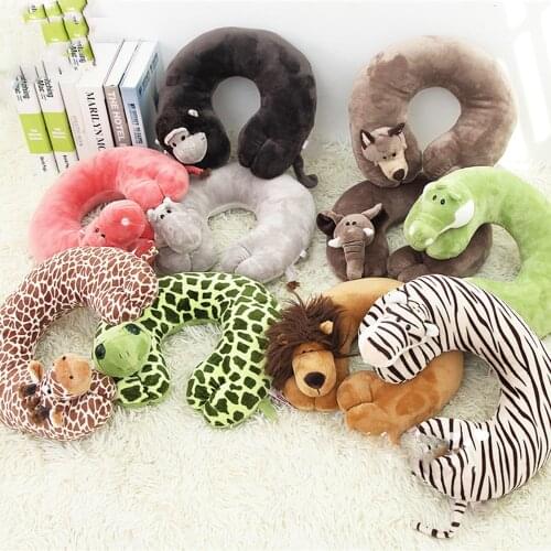 Cute Cartoon Animal U-shaped Memory Travel Pillow Neck Support Headrest For Adults And Children Office Car Airplane Sleep
