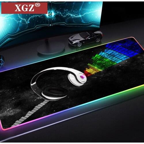 XGZ Three-dimensional Creative Musical Note RGB Large Mouse Pad with External Light-emitting, Lock-edge LED Rubber Pad Non-slip
