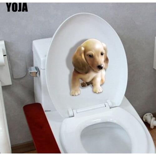 YOJA 18*24.2CM Pet Dog Toilet Decal BedRoom Home Decoration Wall Sticker Cute Animal T3-0601