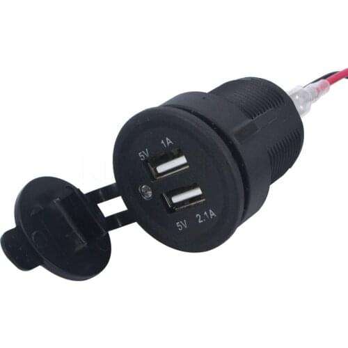 Sikeo DC 12V Dual USB Motorcycle Car Cigarette Lighter Socket Charger Phone Charger Power Adapter for Cars Motorcycles