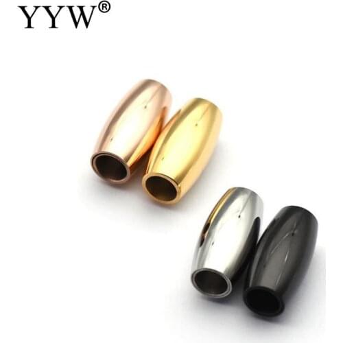 2pcs Stainless Steel Clasps For Diy Leather Bracelets Rope Charms Connector Buckles Jewelry Making Findings Clasp 3/4mm 5mm 6mm