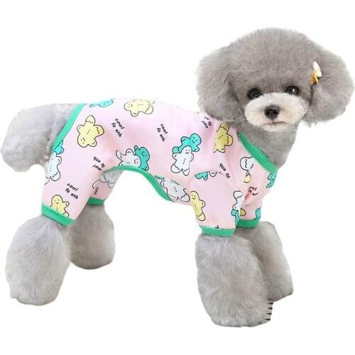 Pet Dog Jumpsuit Pajamas Cute Puppy Overalls Small Dog Costume Outfit Garment Yorkshire Pomeranian Poodle Schnauzer Clothing 021