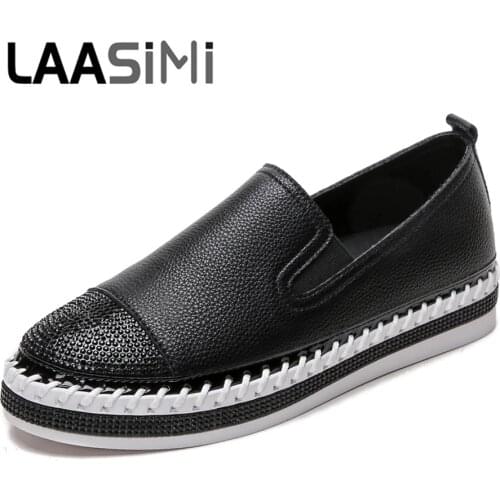 LAASIMI Glitter Sneaker Casual Female Rhinestone Slip-on Shoes Woman Flat Sneakers Creepers Ladies Platform Women Ballet Loafers