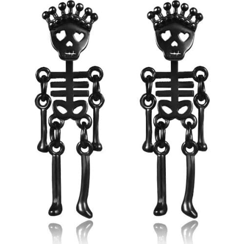 Hip Hop Skull Skeleton Stainless steel Stud Earrings For Women Girls Simplicity Punk Ear Jewelry Party Gifts
