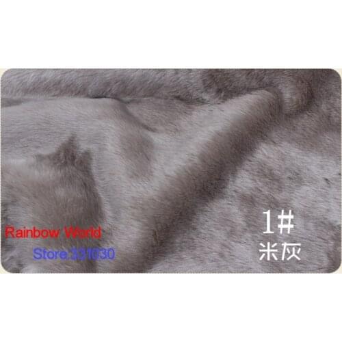 1# gray 1 meter Imitation Rabbits hair plush fabric height 2cm for DIY colthes overcoat hat carpet material