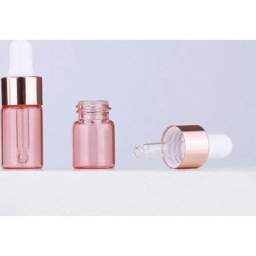 100 x 1ml 2ml 3ml 5ml Empty Refillable Glass Dropper Bottle 3cc Rose Glass Vial With Pipette Dropper Small Dropp