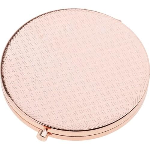 2pcs Clear Pocket Size Round Folding Hand Mirror for Travel Makeup Two-Sided 4 Colors to Choose