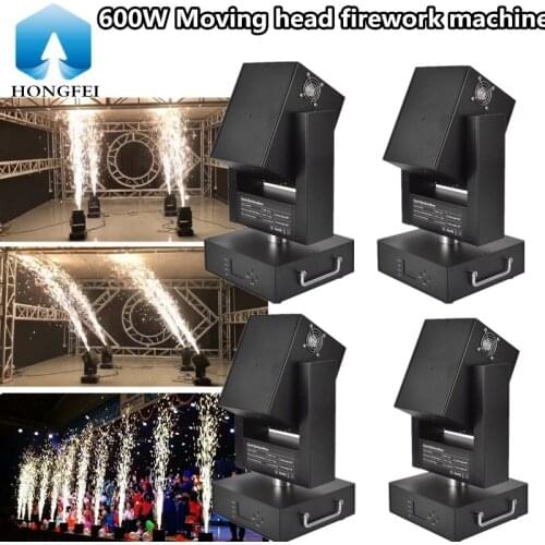 4PCS/ 600W Moving head firework machine Electronic shaking head spray machine, stage performance special effects cold fireworks
